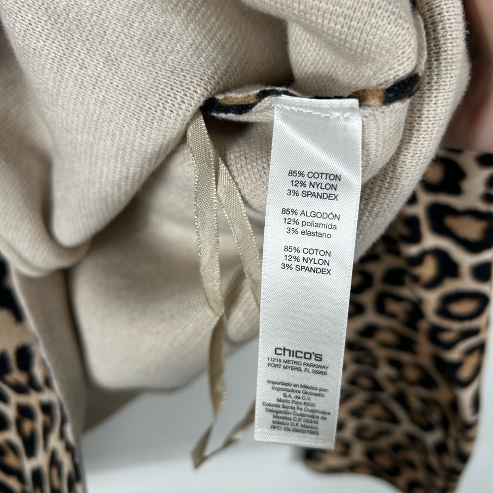 Chico’s Leopard Print One Button Knit Cardigan - image 5